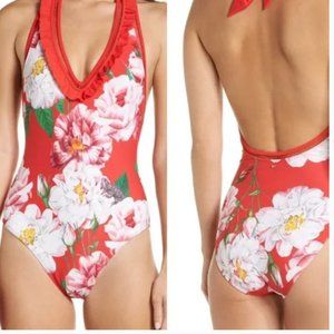 Ted Baker Ceskala Red Iguazu one piece swimsuit Ted